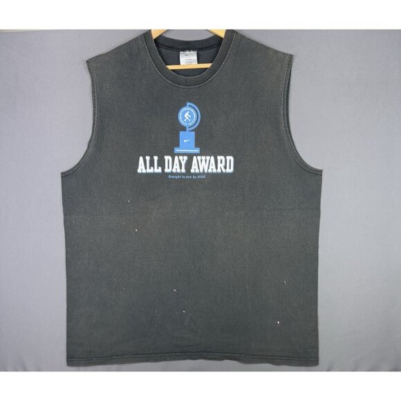 Vintage Y2K Nike Basketball All Day Award Trashtalk Court Embarass Faded Black - Picture 1 of 12